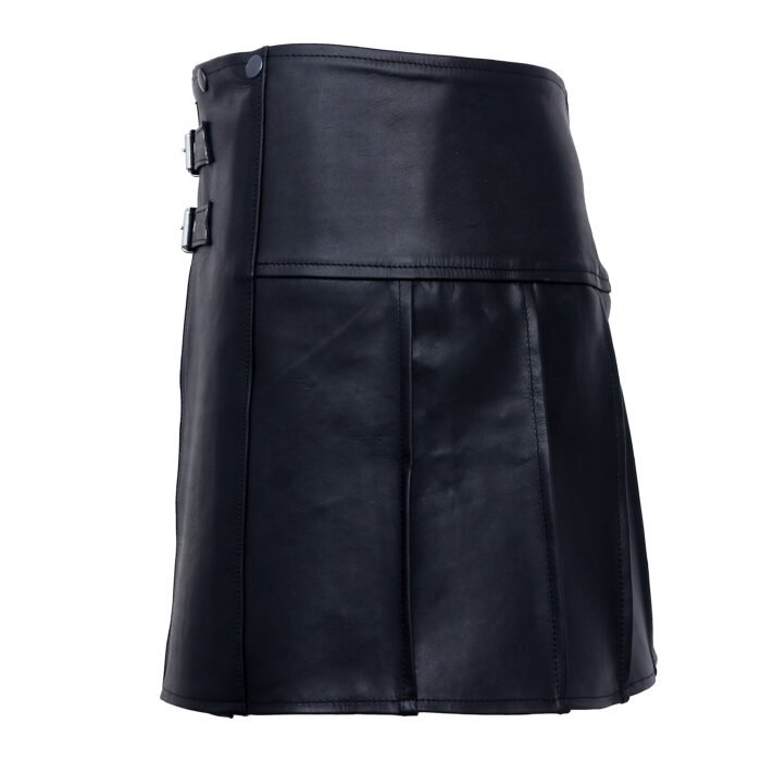 Seductive Pleated Leather Kilt