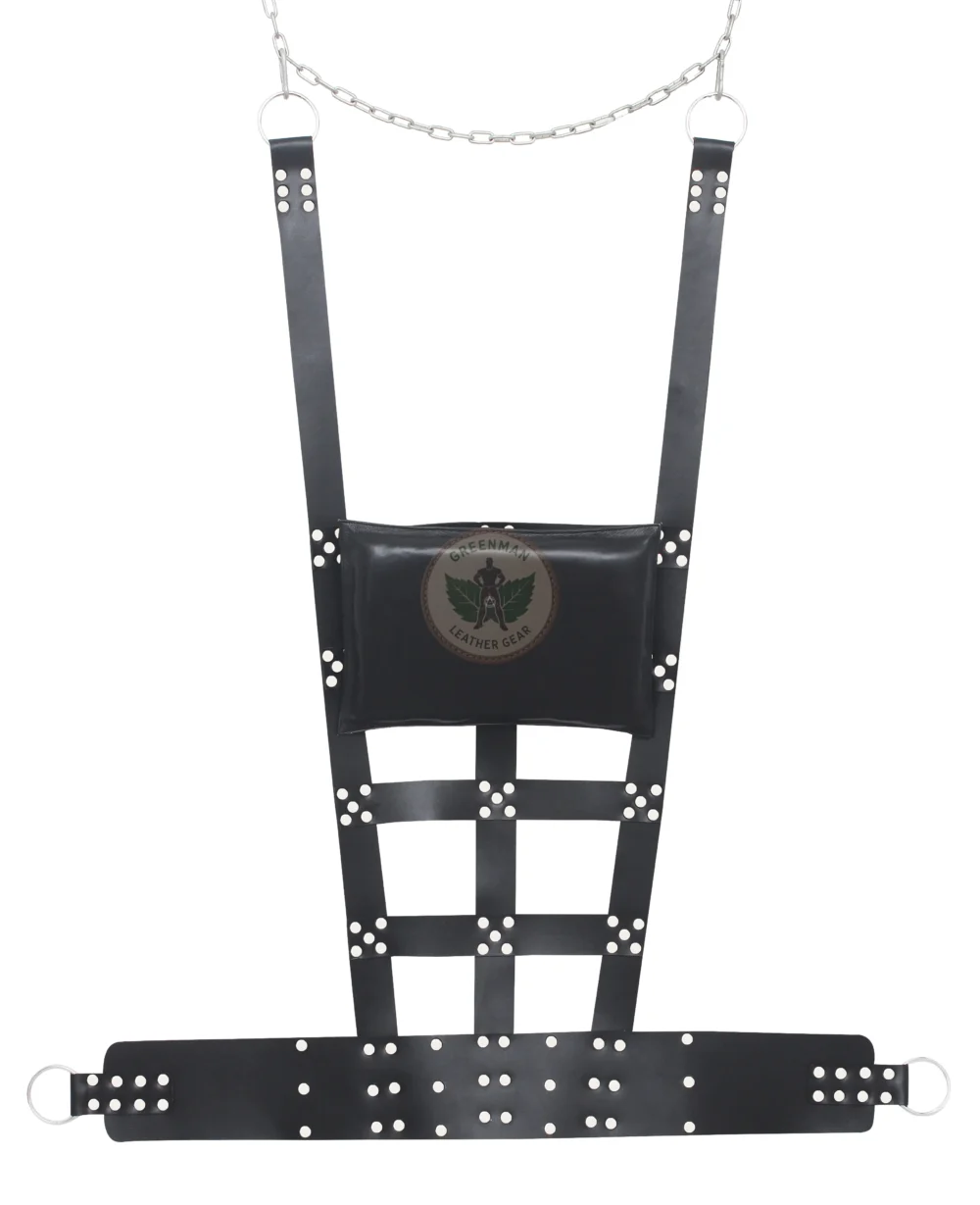 Leather BDSM Swing with Pillow, Leather sling, Leather sex sling, leather bondage sling, leather BDSM sling