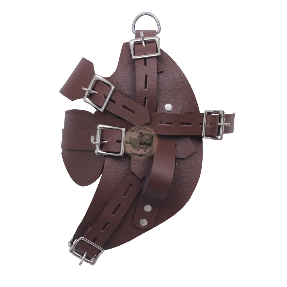 Leather Restraint Muzzle, Leather Muzzle Gag, Leather BDSM Gag