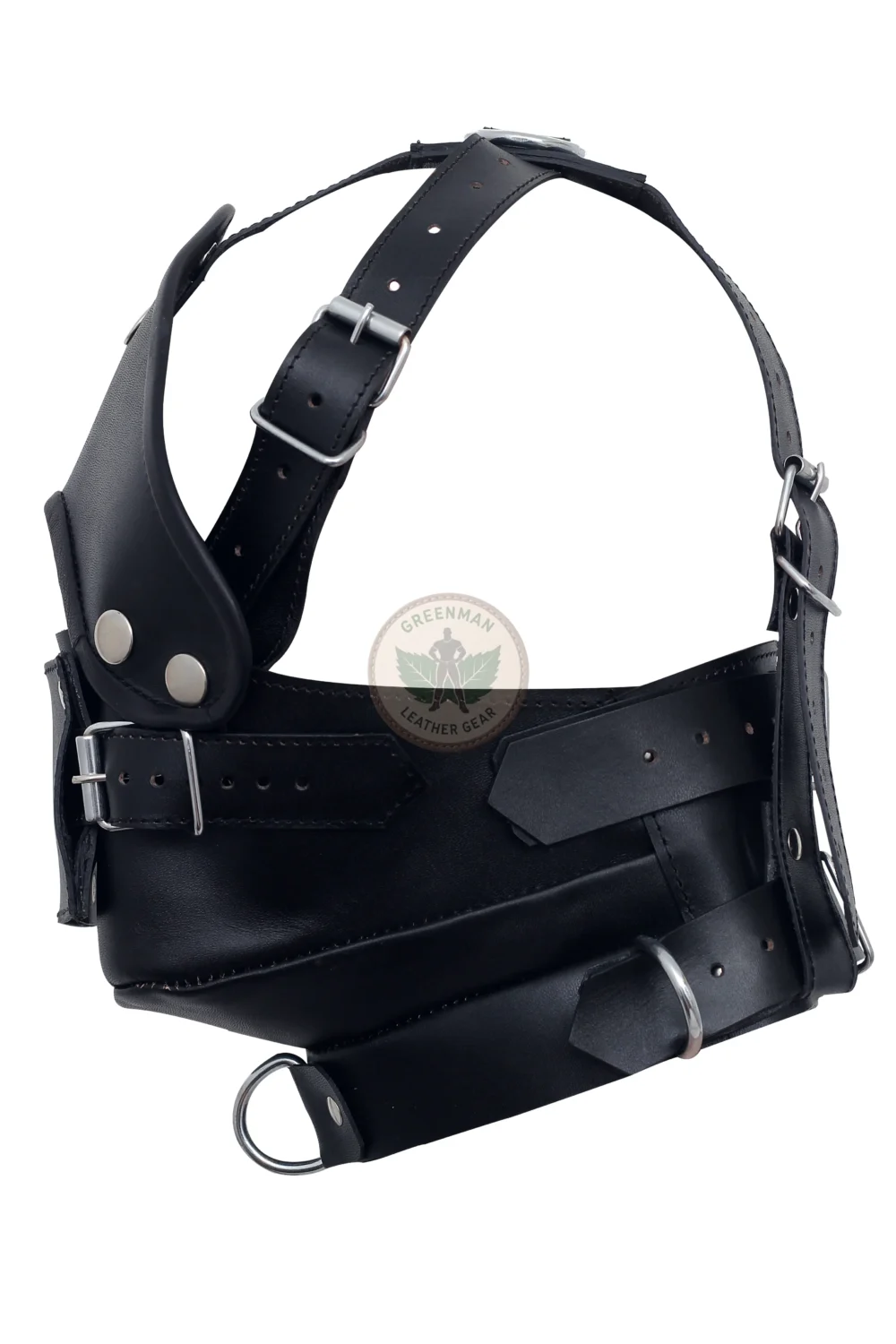 Leather Restraint Muzzle, Leather Muzzle Gag, Leather BDSM Gag