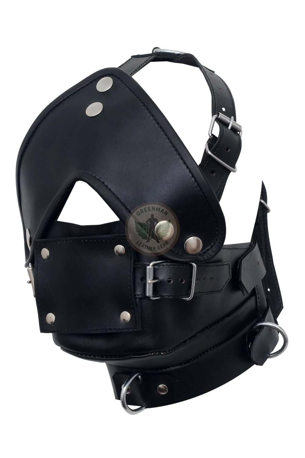 Leather Restraint Muzzle, Leather Muzzle Gag, Leather BDSM Gag