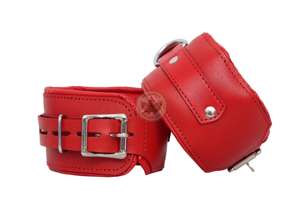 Genuine Leather Handcuffs Set, Leather Handcuffs, Leather ankle cuffs, leather BDSM handcuffs, 7 pcs handcuffs set