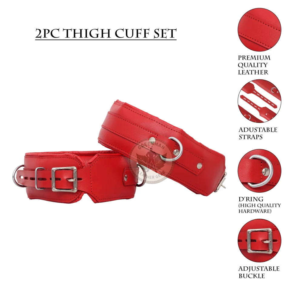 Genuine Leather Handcuffs Set, Leather Handcuffs, Leather ankle cuffs, leather BDSM handcuffs, 7 pcs handcuffs set