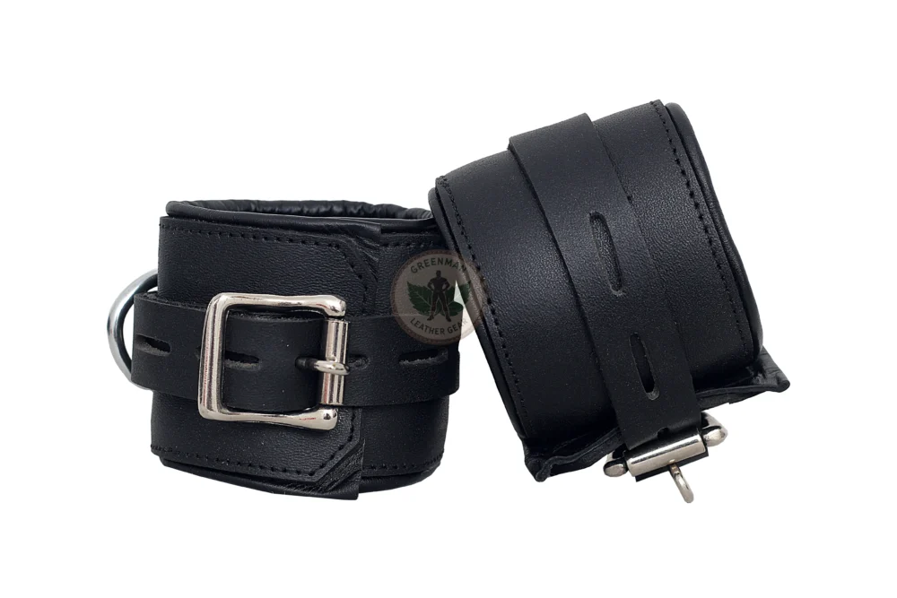 Genuine Leather Handcuffs Set, Leather Handcuffs, Leather ankle cuffs, leather BDSM handcuffs, 7 pcs handcuffs set