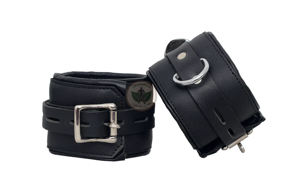 Genuine Leather Handcuffs Set, Leather Handcuffs, Leather ankle cuffs, leather BDSM handcuffs, 7 pcs handcuffs set