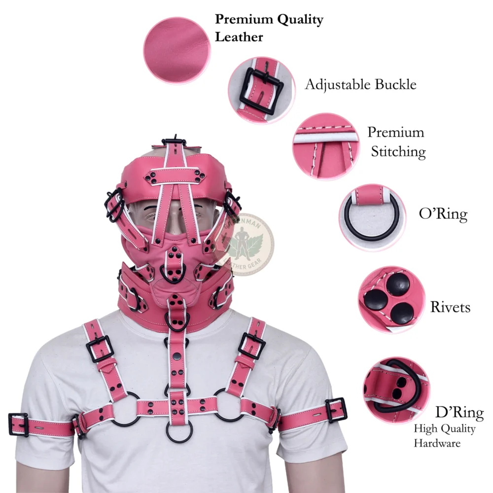Leather Restraint Muzzle, Leather Muzzle Gag, Leather BDSM Gag