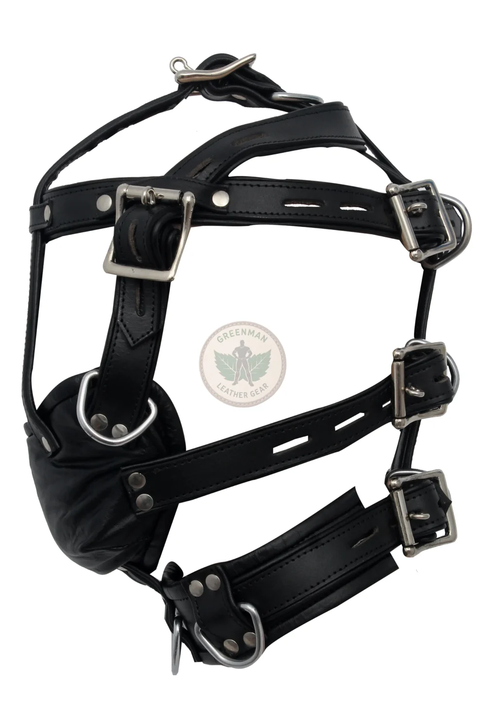 Leather Restraint Muzzle, Leather Muzzle Gag, Leather BDSM Gag