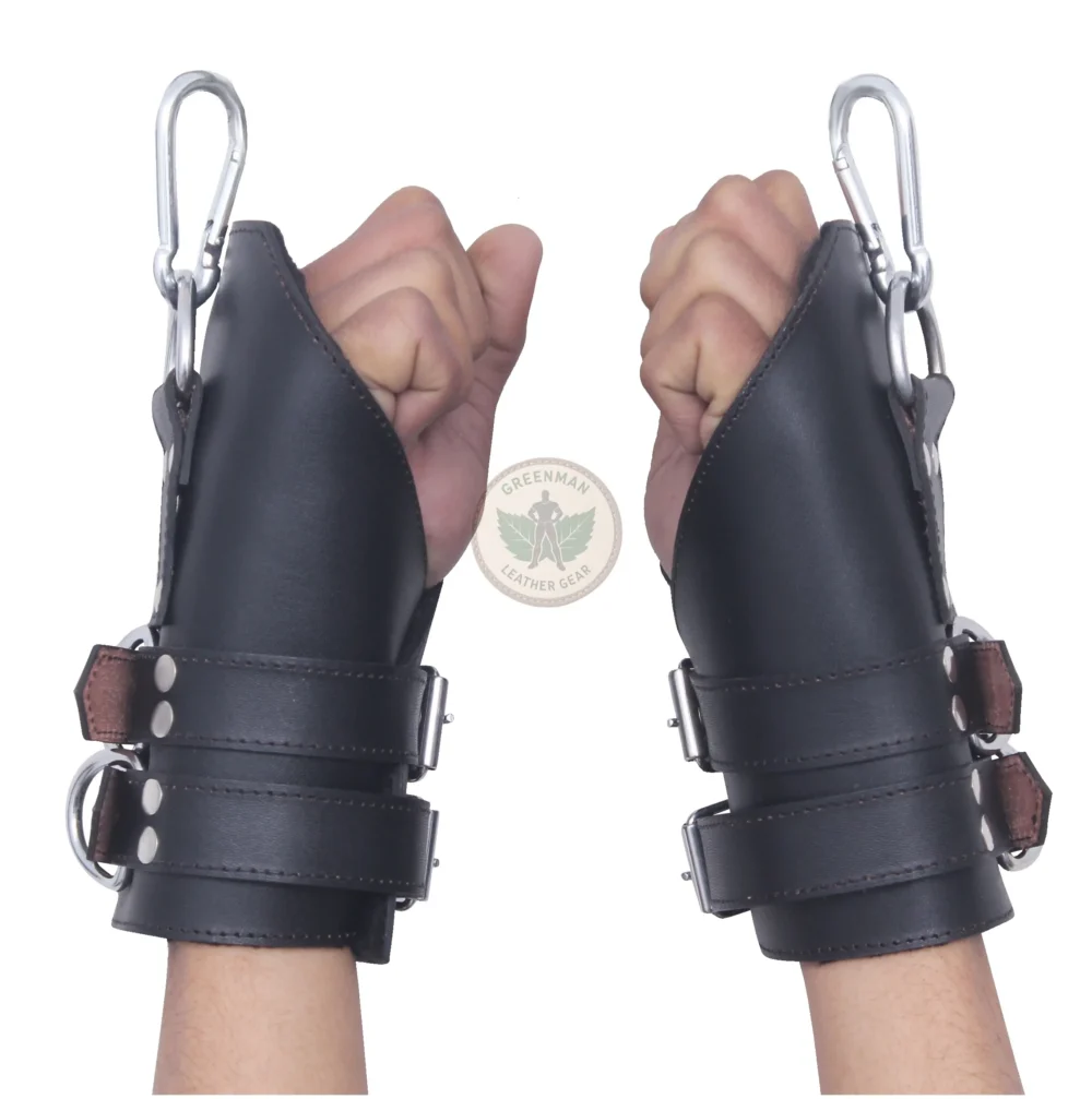 kinky leather cuffs, leather handcuffs, leather BDSM cuffs, Leather BDSM handcuffs