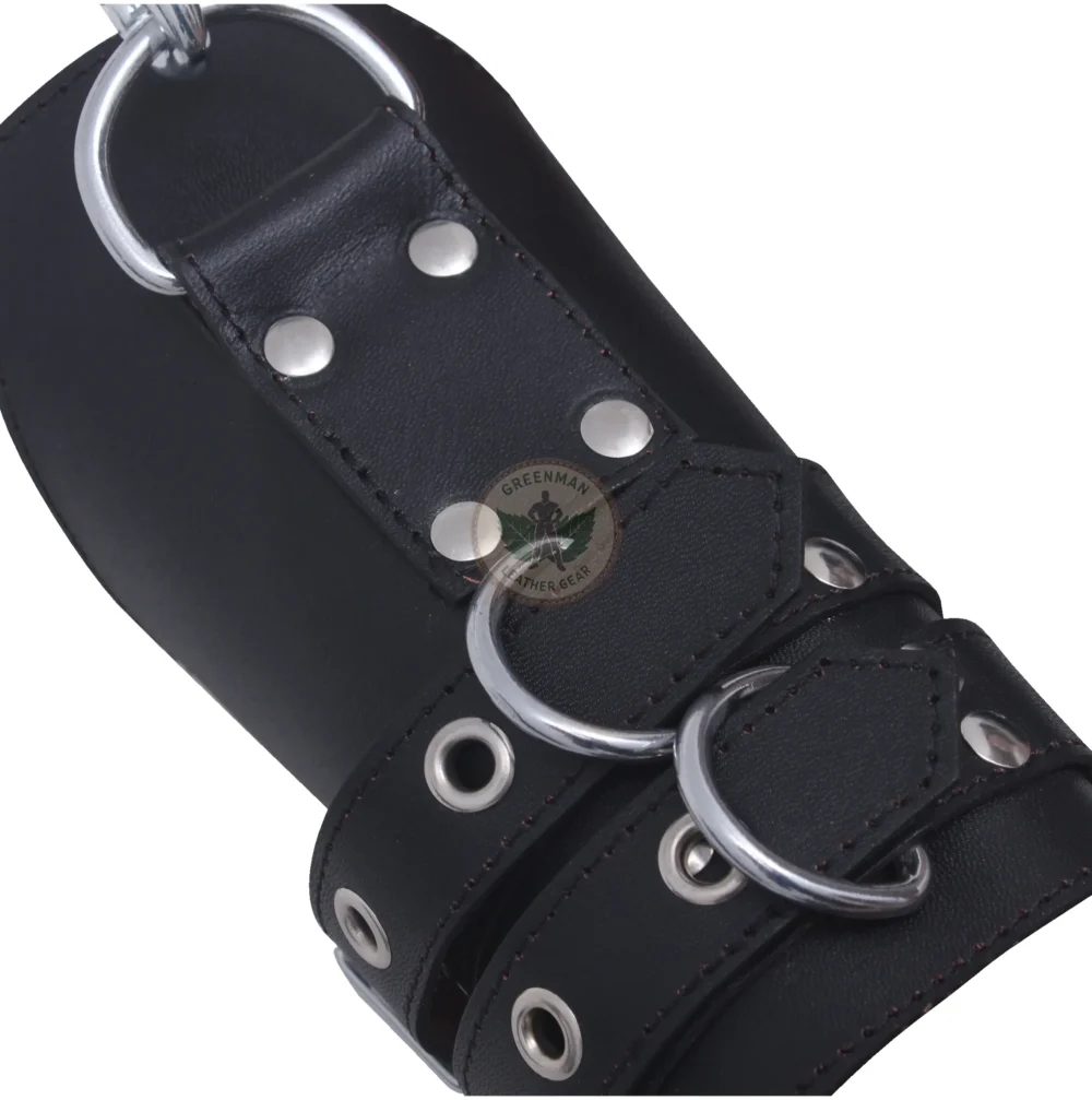 kinky leather cuffs, leather handcuffs, leather BDSM cuffs, Leather BDSM handcuffs