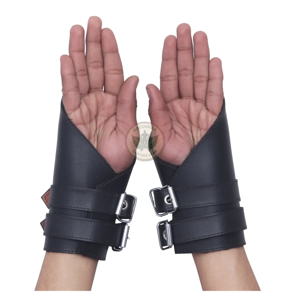 kinky leather cuffs, leather handcuffs, leather BDSM cuffs, Leather BDSM handcuffs