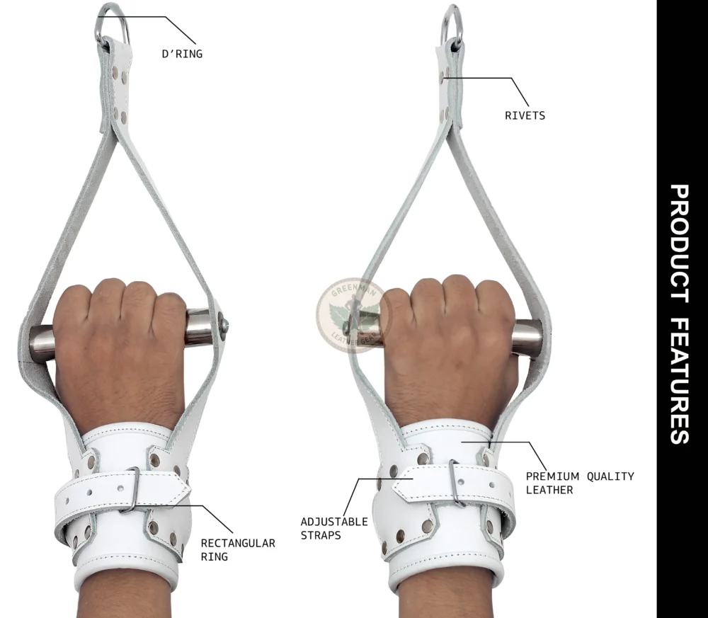Leather Suspension Wrist Cuffs, kinky leather cuffs, leather handcuffs, leather BDSM cuffs, Leather BDSM handcuffs