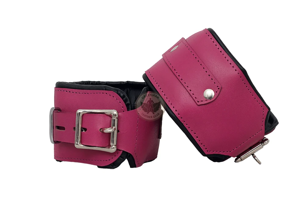 Leather Handcuffs, Leather ankle cuffs, leather BDSM handcuffs