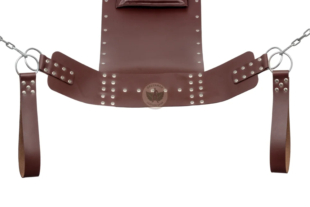 Leather Bondage Sex Sling with Stirrups, Leather BDSM Swing with Pillow, Leather sling, Leather sex sling, leather bondage sling, leather BDSM sling
