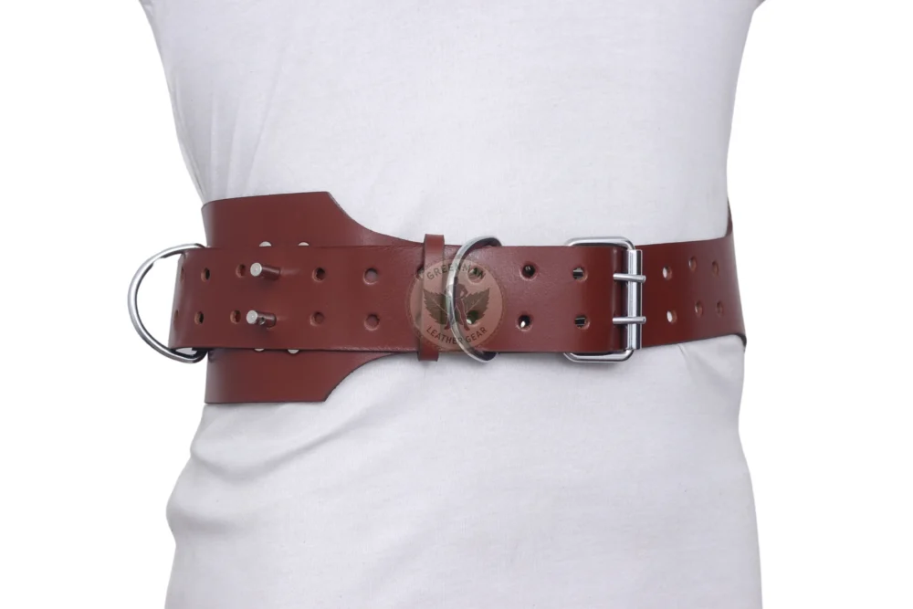 Leather waist Belt, Leather Bondage Belt, Leather weight Belt