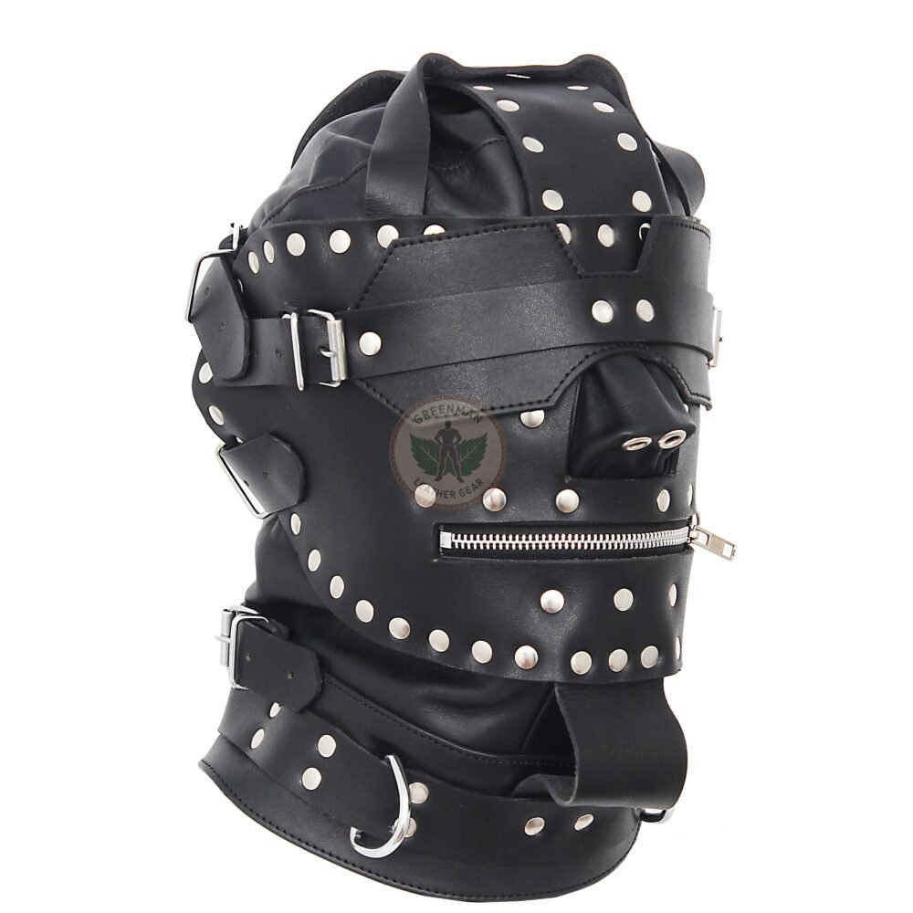Leather Restraint Muzzle, Leather Muzzle Gag, Leather BDSM Gag