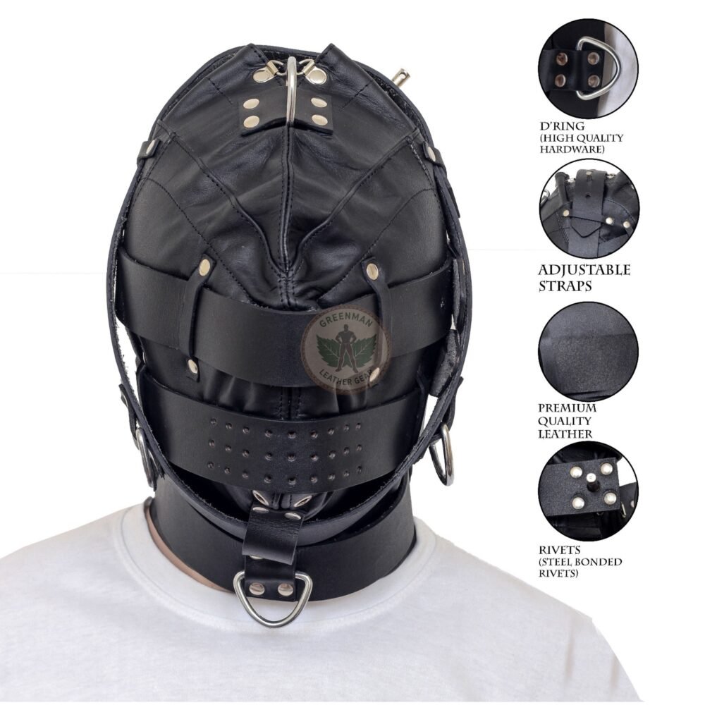 Leather Restraint Muzzle, Leather Muzzle Gag, Leather BDSM Gag