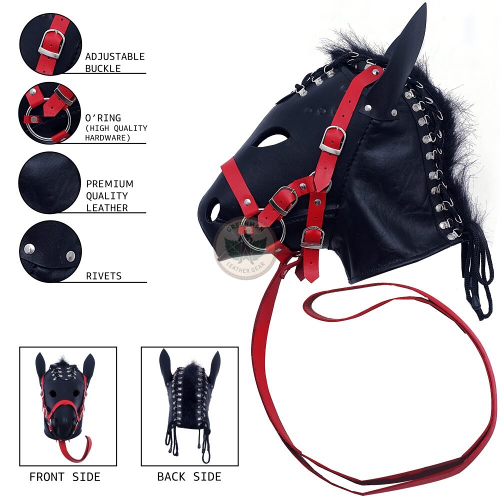 Leather Restraint Muzzle, Leather Muzzle Gag, Leather BDSM Gag