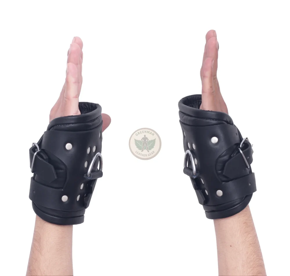 Leather Suspension Cuffs with Buckle Straps, Leather Suspension Wrist Cuffs, kinky leather cuffs, leather handcuffs, leather BDSM cuffs, Leather BDSM handcuffs