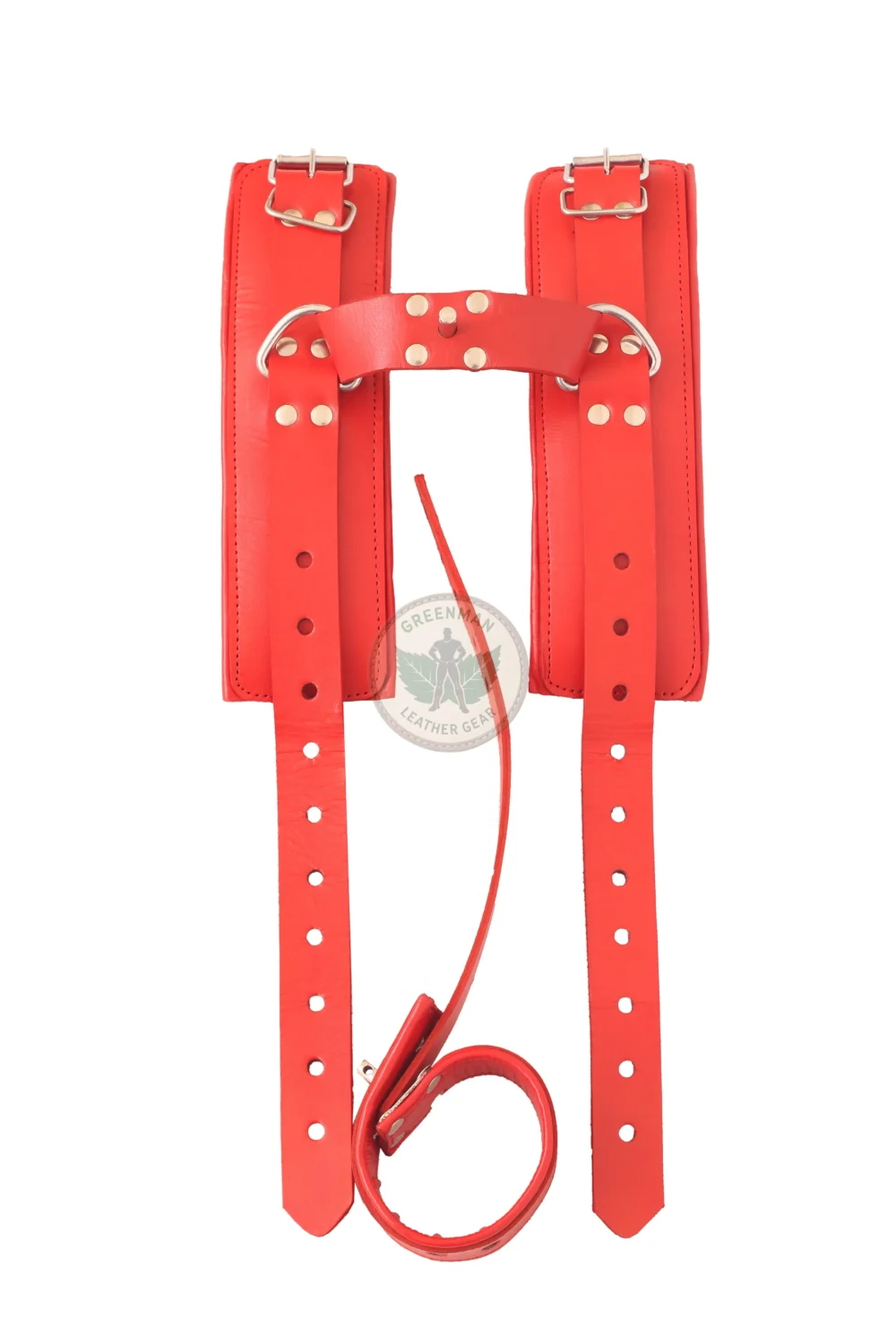 Leather Wrist to Ball cuffs, Leather BDSM cuffs, Bondage cuffs
