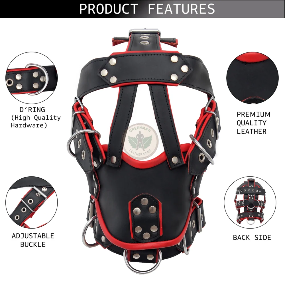 Leather Restraint Muzzle, Leather Muzzle Gag, Leather BDSM Gag