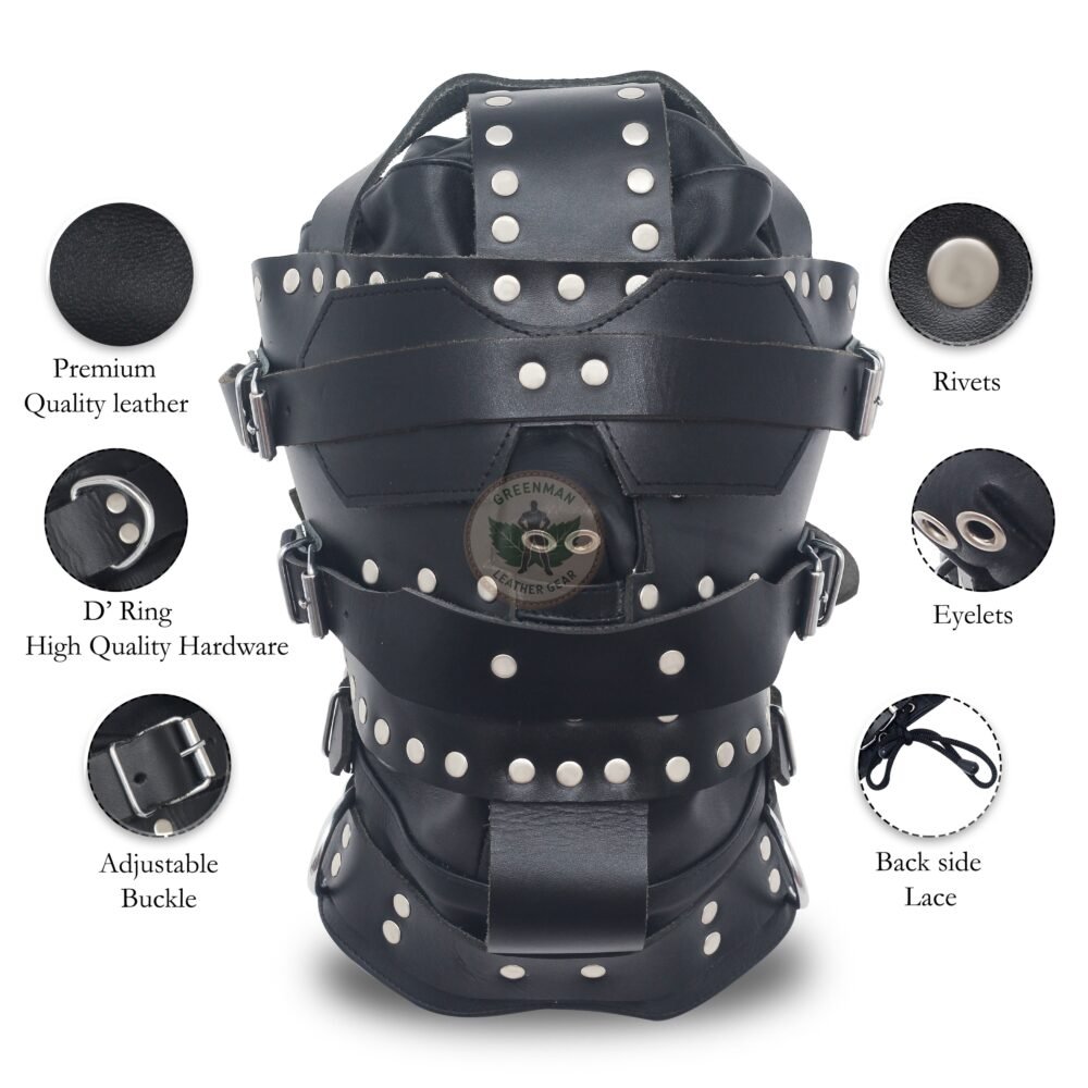 Leather Restraint Muzzle, Leather Muzzle Gag, Leather BDSM Gag