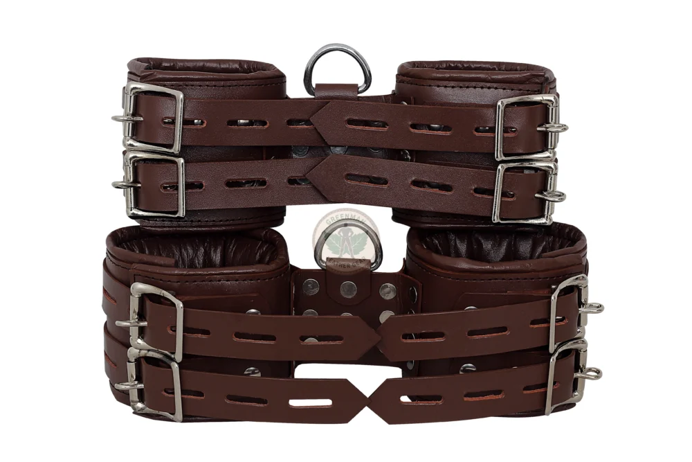 Leather Suspension Wrist Cuffs, kinky leather cuffs, leather handcuffs, leather BDSM cuffs, Leather BDSM handcuffs